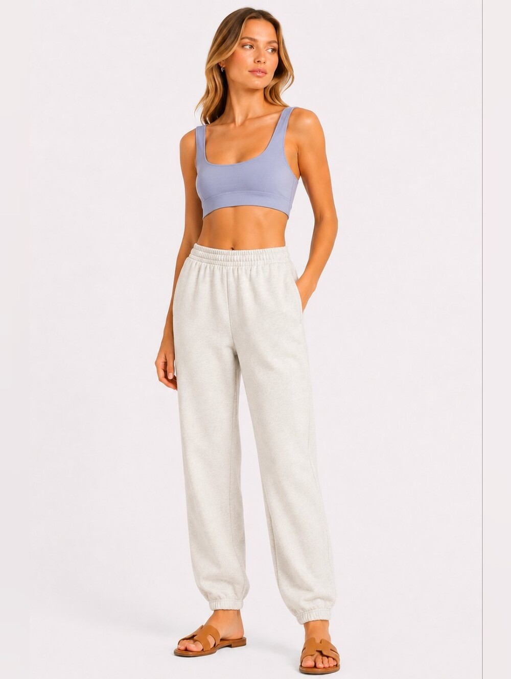 Zara Size XS-S Baby Blue Scoop Crop Top Bralette